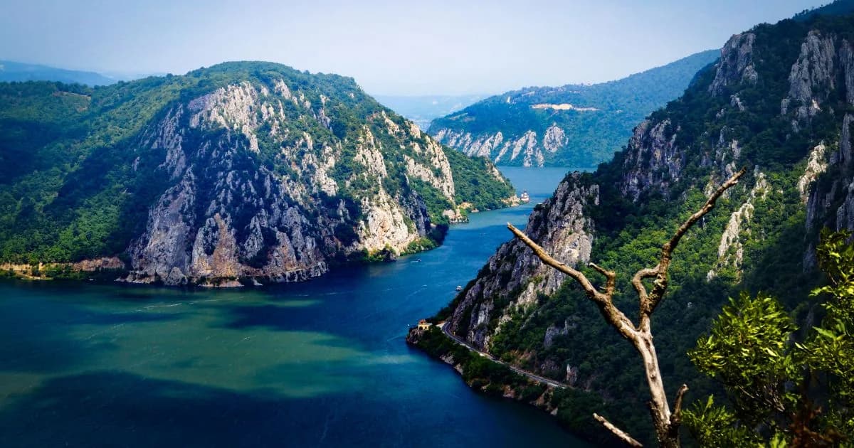 A river running through a steep gorge